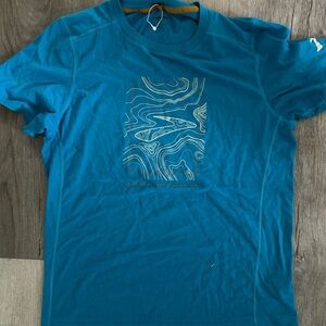 Brooks Teal Men’s Medium Trail Graphic Short Sleeve Tee